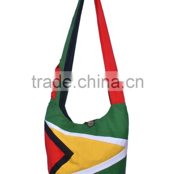 Jamaican Flag Cotton Fabric Shoulder Bag
