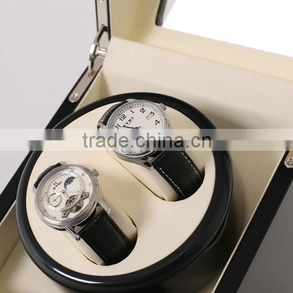 Custom Logo Printed Glossy Wooden Volta 2 Slot Watch Winder photo-5