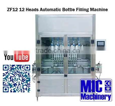 With 2016 Latest Touch Screen MIC-ZF12 Linear Automatic Bottle Filling Capping and Labeling Machine