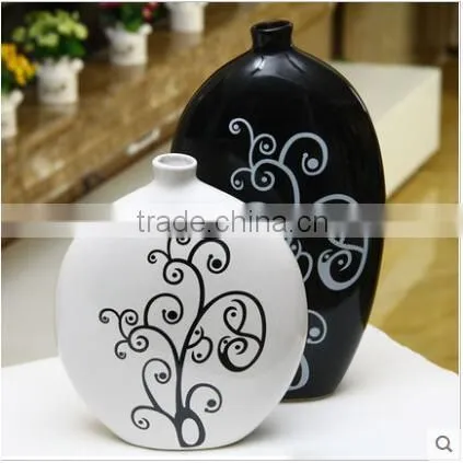 Cheapest Black and White Painting Types of Flower Vase for Home Deco photo-2