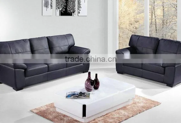 Modern General Leather Home Used 1+2+3 Black High Quality Sofa AL370-B photo-3