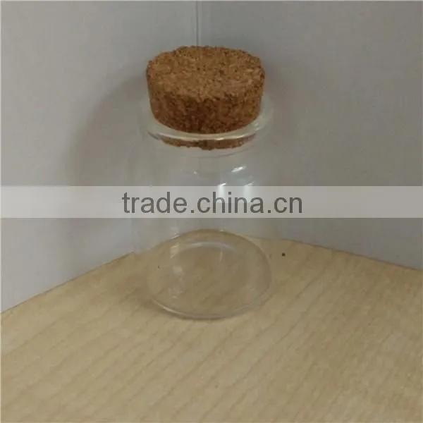 Transparent 35*45mm High Borosilicate Glass Bottle With Wood Cork photo-3