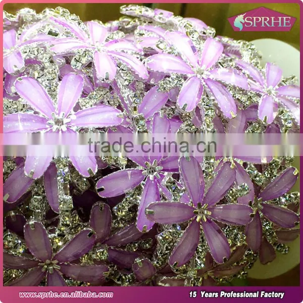 Bule Flower Rhinestone Loose Cup Chain photo-5