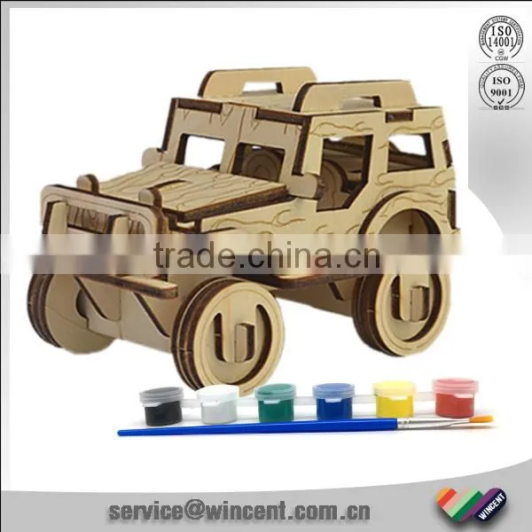 Assemble and Paint Wooden 3d Puzzle Car photo-2