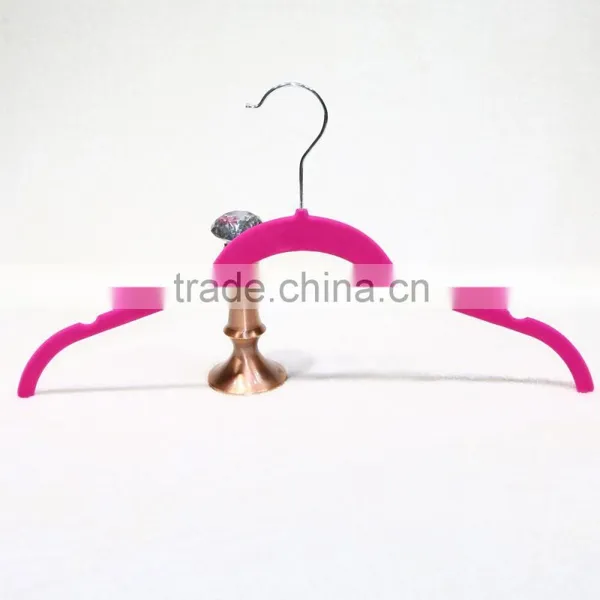 Non-slip Purple Velvet Hanger /plastic Clothes Hanger Covered Velvet