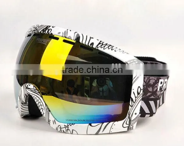 Proffessional Anti-fog,UV Protective Unisex Snow Goggles Doule Lens Wide Angle photo-2