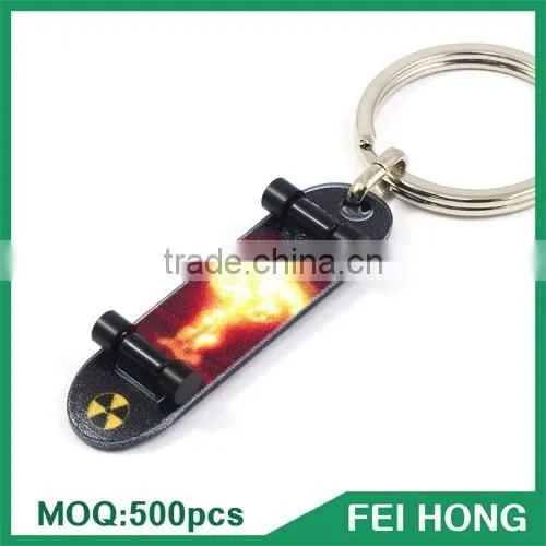 China Supplier Newest Two Sided Printing Custom Metal Trendy Keychain photo-6