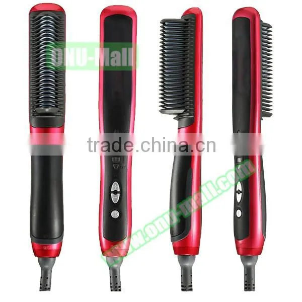 Multifunctional 2 in 1 Electric Hair Straightener Brush,Hair Curler for Wholesale photo-3