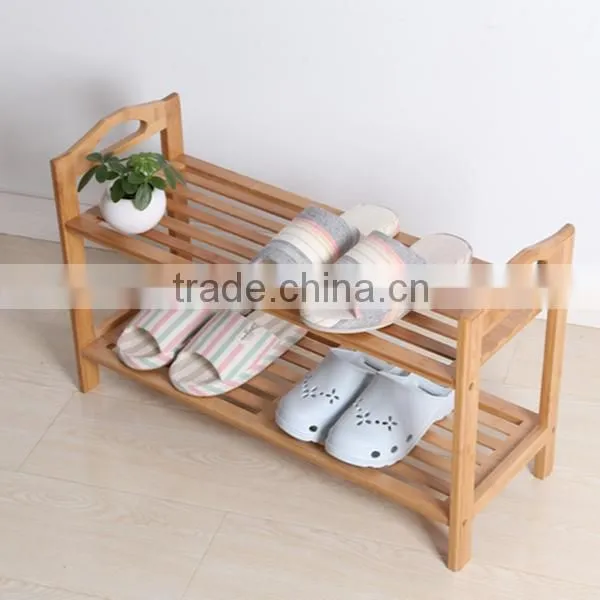 2tiers Self-assembly DIY Shoe Racks,potable Bamboo Shoe Organzier photo-3