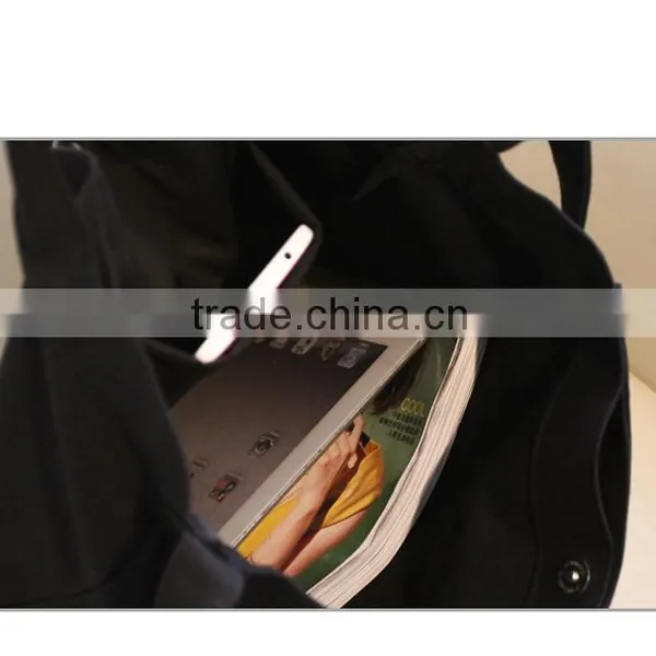 Accept Custom Logo Canvas Material Single Shopping Bag photo-5