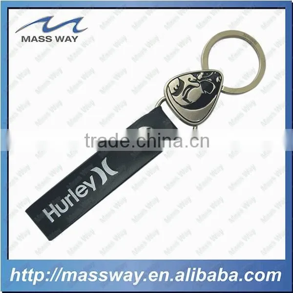 Handmade Decorative Blank Custom Red Leather Metal Key Chain photo-6