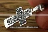 Silver 925 Cross Crucifix. Russian & Greek Orthodox Style. Burnished Silver photo-2