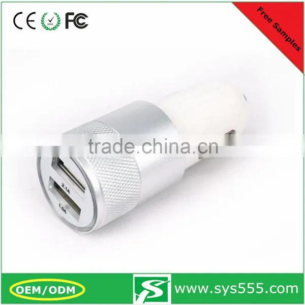High Quality Promotional Wholesale 2.1A Metal Mini Dual Port Car Charger photo-4