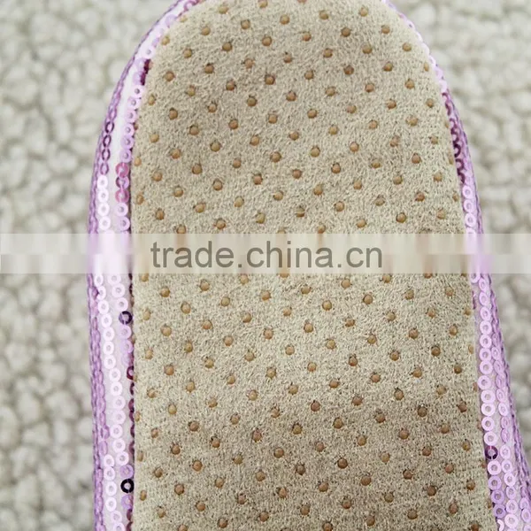 New Material Paillette Indoor Soft Sole Wide Dance Shoes for Women photo-6