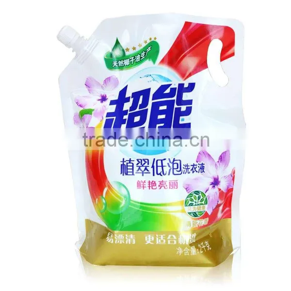 Custom Printed Aluminum Foil Laundry Detergent Liquid Spout Pouches photo-4