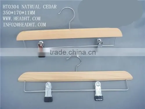 HH Brand Natural Solid Wood Skirts/pant Clip Hangers photo-2