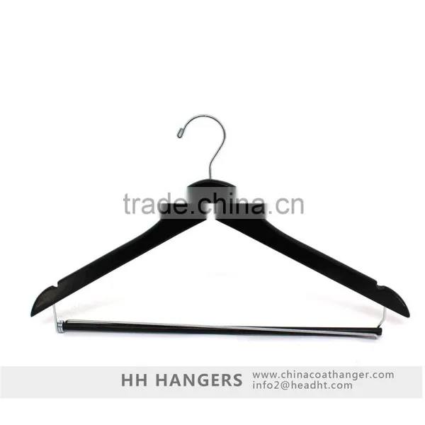 Natural Wooden Clips Garment Hotel Anti Theft Ring Wood Hospitality Coat Hanger photo-6