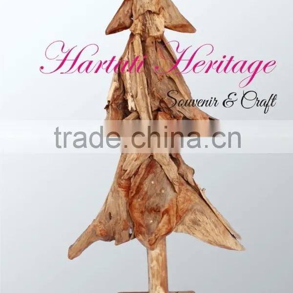 Exotic Teak Wood Christmas Tree (Tin) Home Decoration