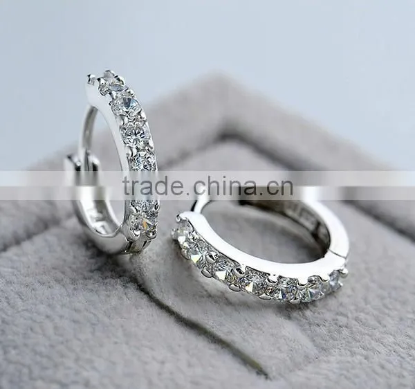 925 Sterling Silver Mini Zircon Paving Setting Earrings for Women photo-3