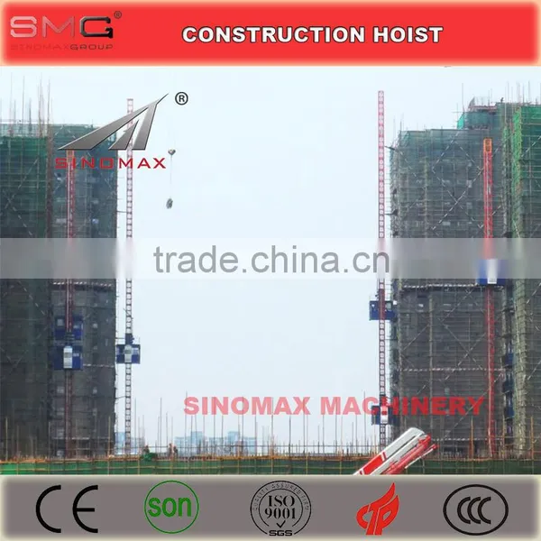2T Double Cage/Cabin SC200/200 Building Construction Hoist, Construction Elevator, Construction Lifter for Sale in China