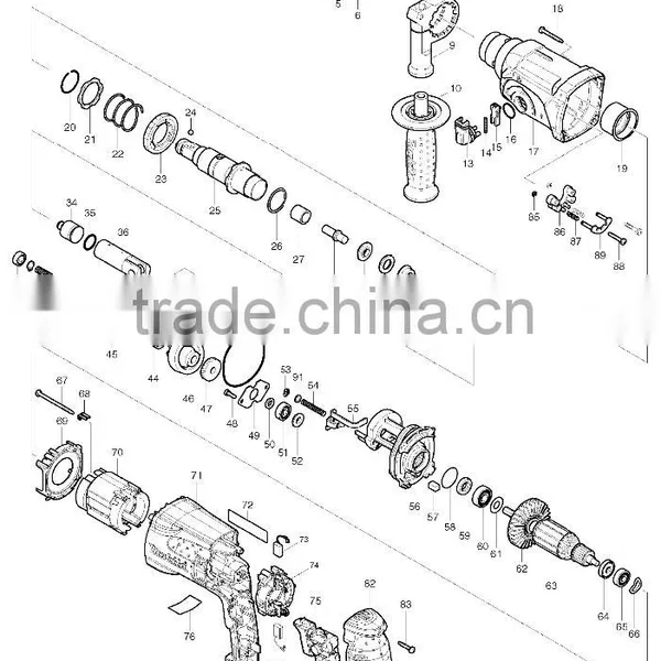 Electric Hammer Drill HR2470 Cylinder Set Tool Holder Complete 158217-0 photo-2