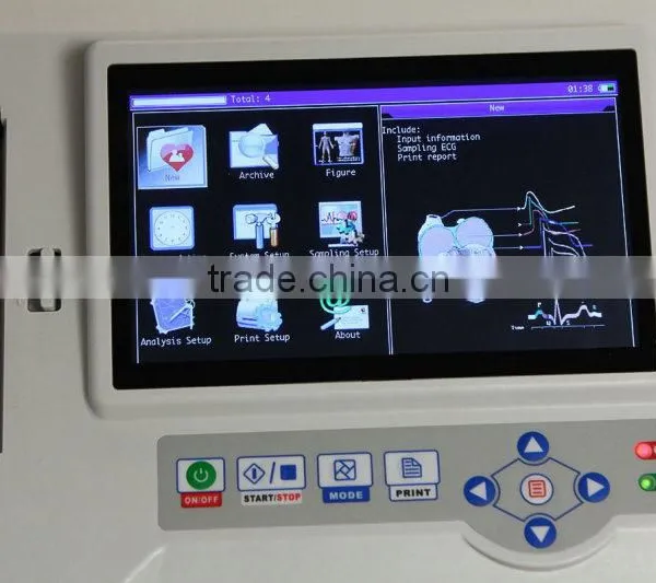 CE& FDA Approved Portable Ecg Machine Digital 6-channel Touch Screen Color Electrocardiograph ECG EKG Machine With Free Software photo-2