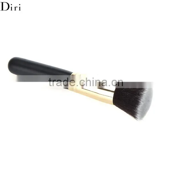 Gold Ferrule Wooden Handle Flat Contour Foundation Brush photo-4