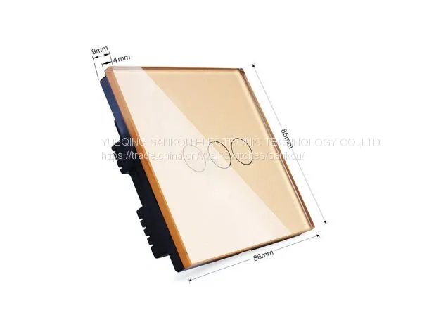 UK Three Gang Two Way Crystal Glass Panel,110V/250V50HZ/60HZ Touch Light Switch photo-4
