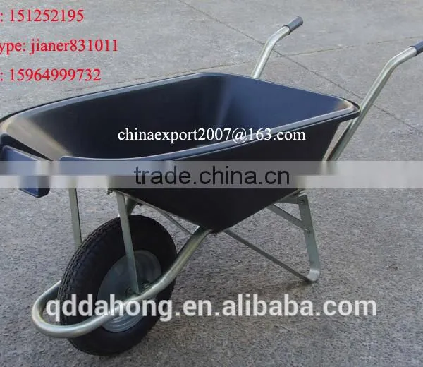 Plastic Concrete Wheel Barrow WB5600 With Green Tray and Pneumatic Wheel photo-2