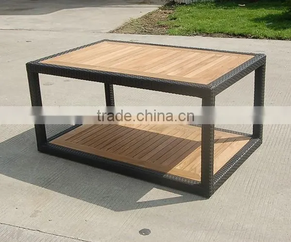 Hollow Outdoor Wooden Tea Table photo-2