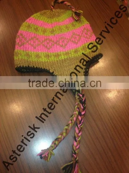 Woolen Beanie Knitted Hat Handmade in Nepal
