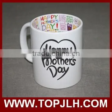 Promotional Plain White Double Wall Pure White Ceramic Mug With Handle photo-4