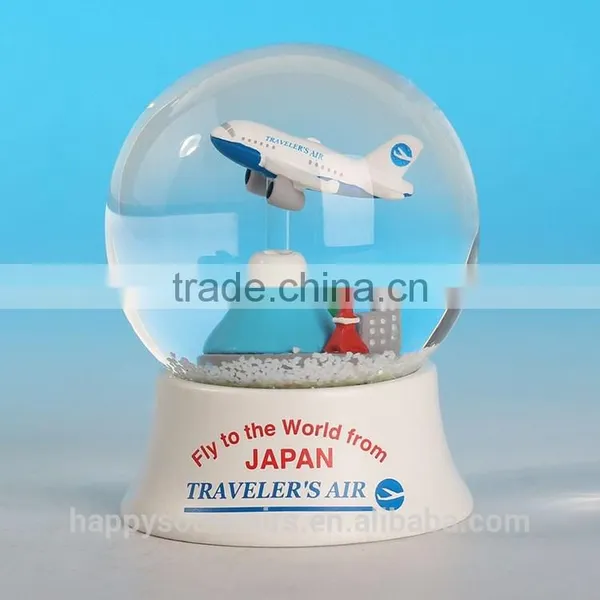 Handmade Resin And Glass Water Ball for Boys, Cool Plane Snowdome