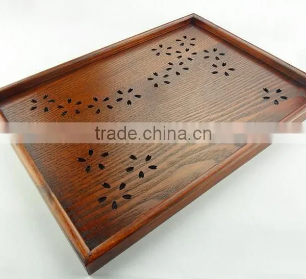 Hollow Carved Wooden Tea Tray photo-2