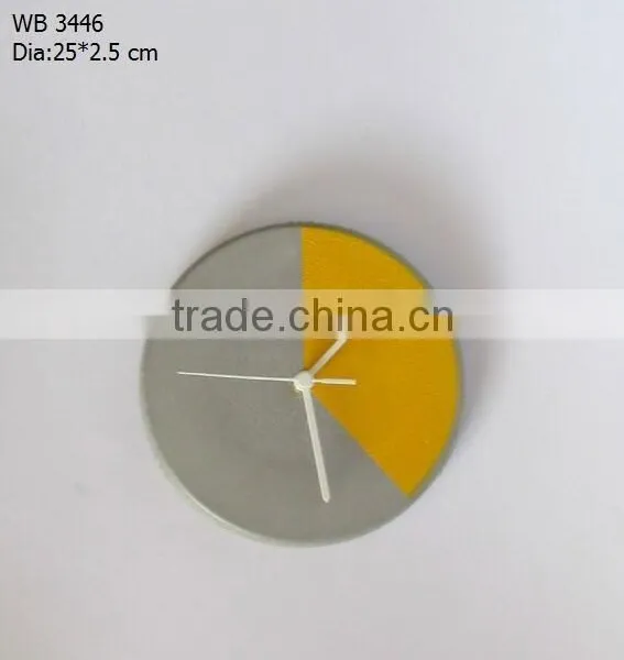 Industrial Luxe Minimalist Timepiece Concrete and Gold Wall Clock photo-2