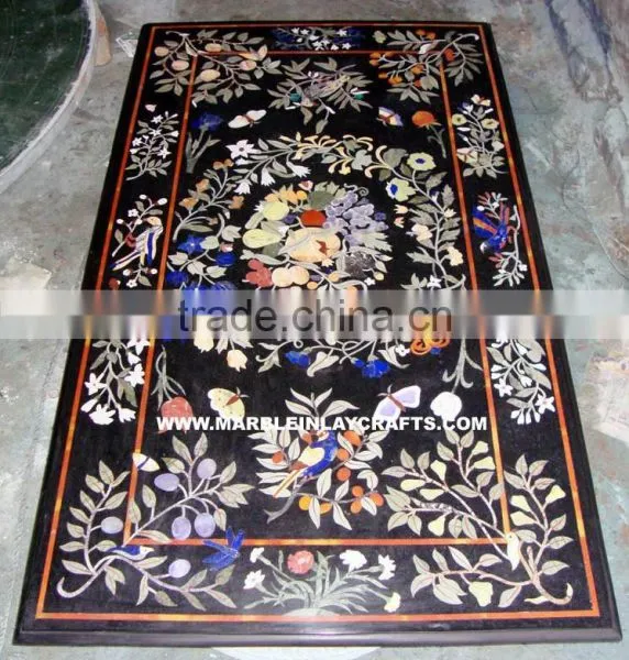 Marble Inlay Table Tops, Inlay Marble Pietra Dura Dining Table Top