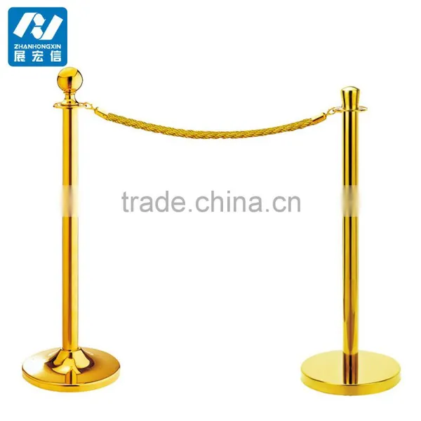 Crown Top Titanium Plated Queue Rope Pole Barrier photo-4