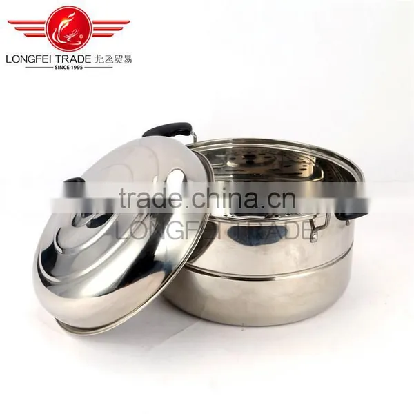 Stainless Steel Steamer Cooking Pot With Hollow Handles and Metal Lid photo-2