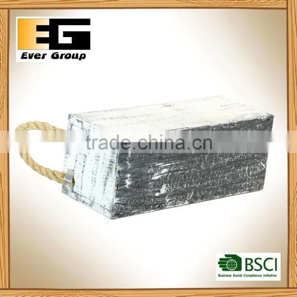 Rectangle Shape Wooden Pot Planters With Rope Handles photo-5