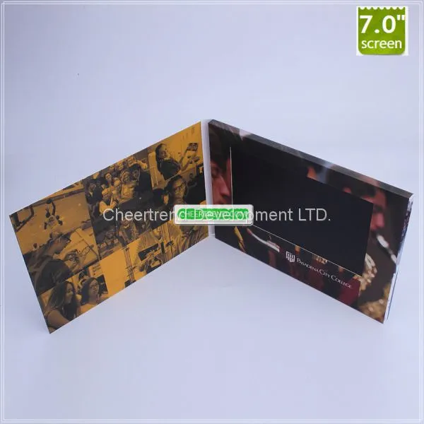 Customized 7 Inch Paper Business Brochure Lcd Greeting Card Video Brochure With Built in Memory for Christmas Gifts photo-2