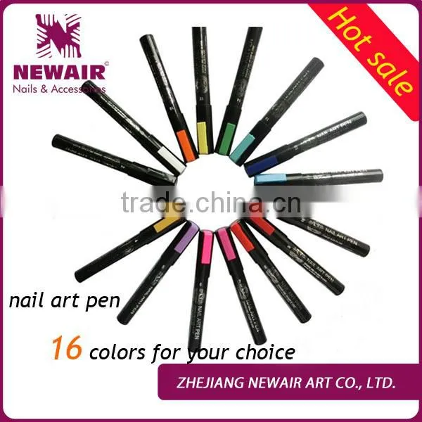 Joyme 16 colors nail art drawing pen for easy to correct DIY