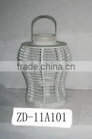 Bamboo Wooden LANTERN With Glass Cup Candle Holder