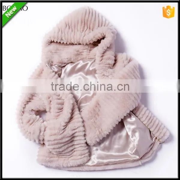 Imitative Fur Hooded Women Coat Short Jacket Winter With Hat photo-4
