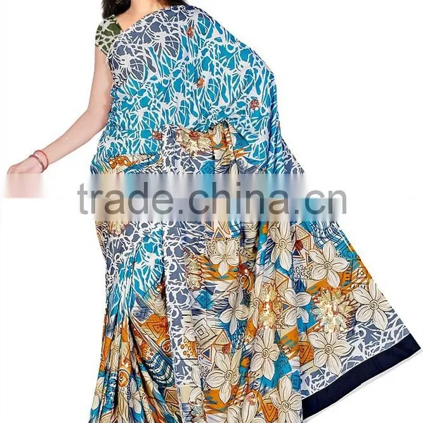 Submissive Multi Color Satin Silk Saree/saree Printing Machine/Saree photo-2