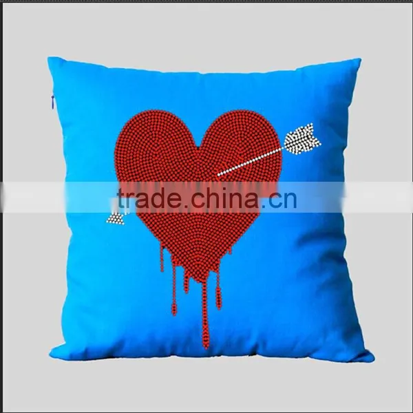 Colorful Love Heart Rhinestone Heat Transfer On Pillow Case photo-5