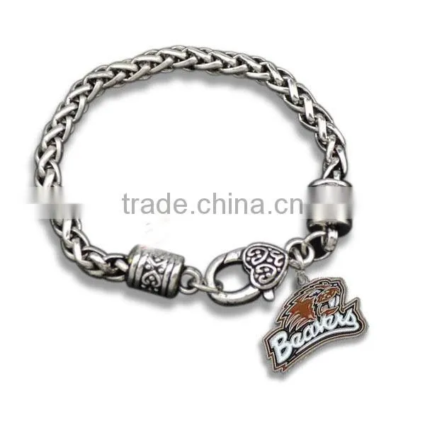 Hollow Philadelphia Eagles Logo Charm Bracelet Sports Fans Custom Charm Bracelet Big Chain Clasp Bracelet for Souvenir Gifts photo-2
