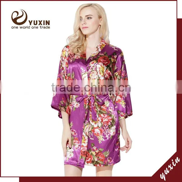 Night Robe 100% Polyester Women Bathrobes Can Embroidered Logo WR1-0004 photo-2