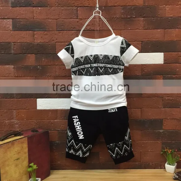 Wholesale Summer Cotton Printing Boys Kids t Shirt With Pants Set photo-2