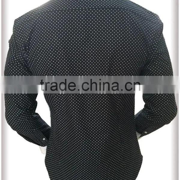 2017 Men's Polka Dot Casual Roll Collar Shirts photo-3
