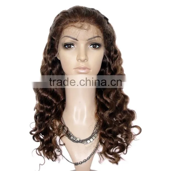 10 -24 Inch 4# Body Wave Virgin Brazilian Hair Half Lace Front Wig photo-5